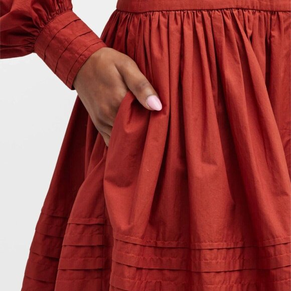 268344 Merlette Buttondown Taylor Blouson-Sleeve Poplin Mini Shirt Dress XS-2 - Picture 2 of 9